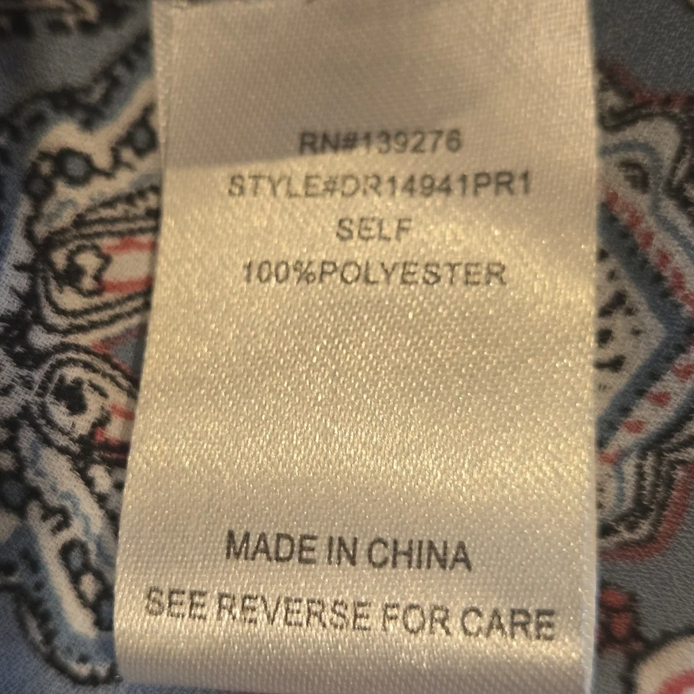 DR2 Floral V-Neck Flowy Patterned Blouse Blue Pink Sz Sm - Picture 7 of 7